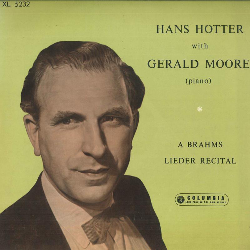 LP Record HANS HOTTER, - Gerald Moore XL5232 COLUMBIA Japan Classical Used