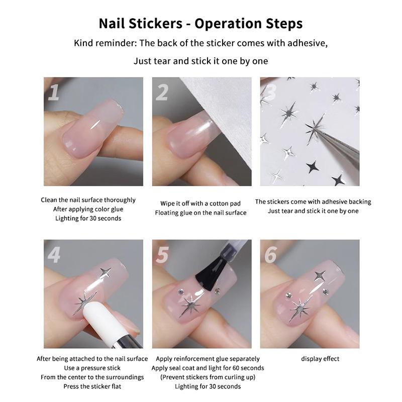 3D Starfish Embossed Nail Art Stickers Ocean Themed Self Adhesive 1Pcs Nail Decals for Summer Beach Vacation Manicure