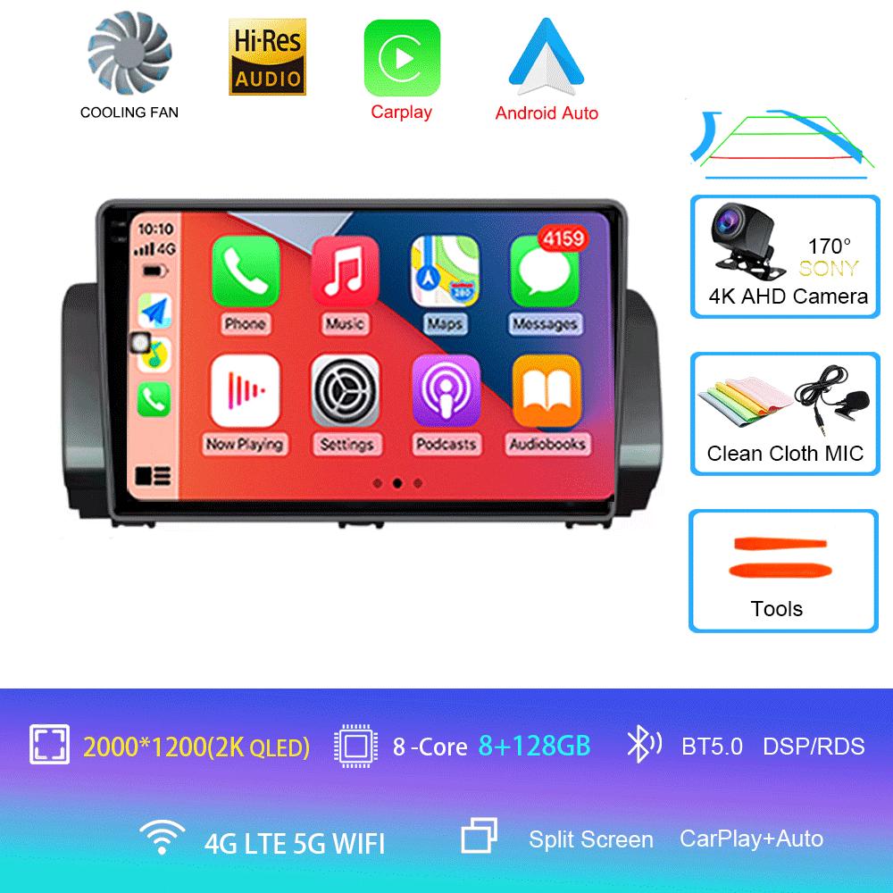 For Renault Sandero 2021 Car Radio Stereo Multimedia Video Player Navigation GPS CarPlay SWC 9" IPS DSP WIFI BT Android 14 Auto