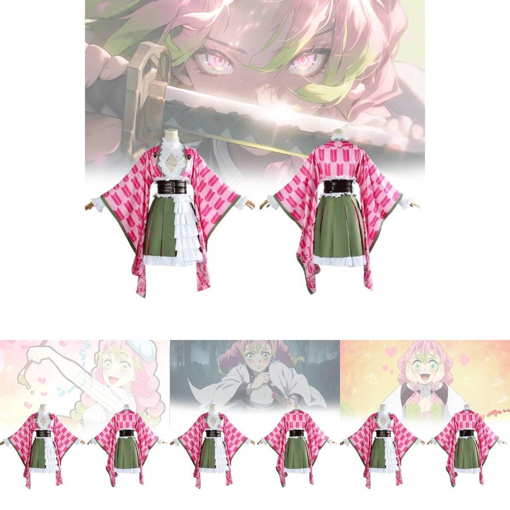 Trendy Soft Pink Kanroji Mitsuri Cosplay Outfit From Demon Slayer For All Sizes