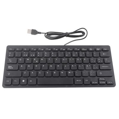 Przewodowa mini przenośna klawiatura hiszpańska z interfejsem USB do komputera stacjonarnego Ultra cienka 78 klawiszy