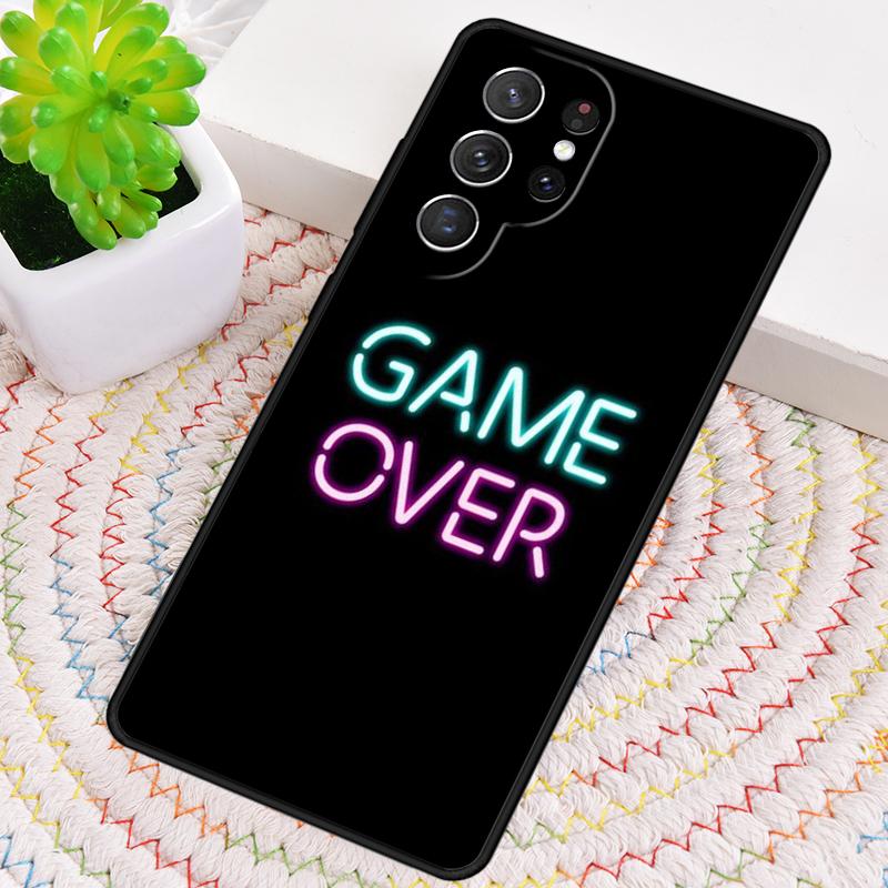 

Неоновая игровая надпись Game Over Пиксельный Силиконовый Чехол для Телефона Для Samsung Galaxy note 10 pro S26 S25 S24 S23 S22 S21 Plus S25Ultra Capa Чехол Galaxy S24