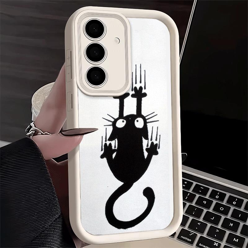 Phone Case for Samsung Galaxy S26 S25 Ultra S24 FE Cat Footprint Funny Scratch Paw Cute Shell S23 Plus S22 + S21 S20 5G Soft Sil