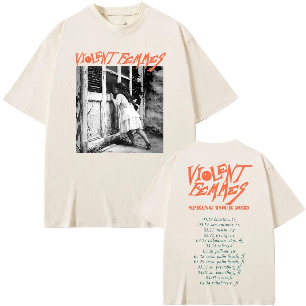 The Violent Femmes TourT Shirt Funko Pop Round Neck Cotton Tee-shirt Graphic Printing Punk Tshirt Ropa Mujer Clothing Tees Top
