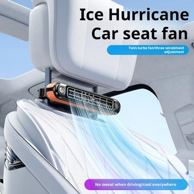 Ventilador de refrigeración para asiento trasero de automóvil con motor sin escobillas, 3 velocidades, fuerte flujo de aire, bajo nivel de ruido, fácil instalación, potente ventilador eléctrico de circulación de aire