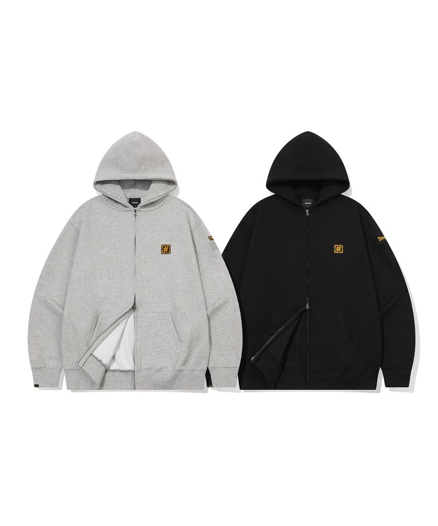 Beentrill Hashtag Work Zip-Up Hoodie (Melange Gray)