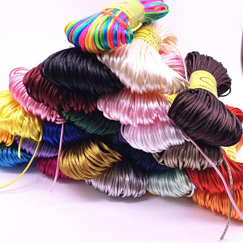 20yards/lot 1.5mm Chinese Knot Line Cord Silk Satin Cord Nylon Cord DIY String Necklace Bracelets Cord