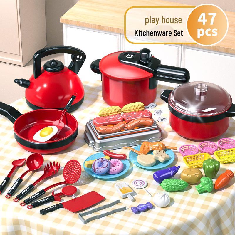 Mini Kitchen Playset: Children's Simulation Kitchenware with Cuttable Fruits