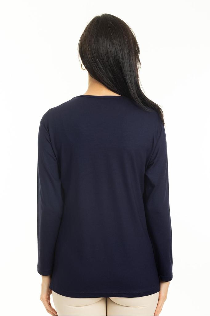 Damska Bluzka Duży Rozmiar Nowy Sezon Średni Wiek i Powyżej Nowy Wzór Dzianina Kołnierzyk Lycra Matka Bawełna Czesana Bluzka 30520