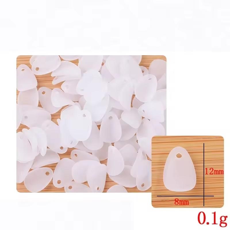 100 PCS Fashion Acrylic Frosted White Petals Flower Bead Caps Leaf For Diy Jewelry Making Accessories 5