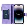Luxury Zipper Wallet Case for iPhone 14 15 16 17 Pro Max Air 16E 13 12 11 Pro XR XS 7 8 SE Embossed Leather Card Slot Phone Bag