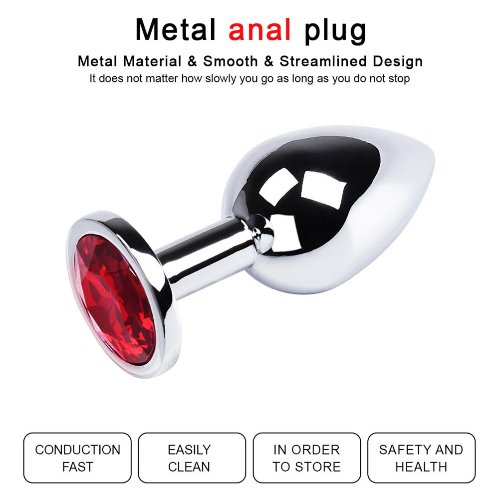 Sex Vibrator Metal Anal Toys For Women Adult Sex Products Men Butt Plug Stainles Steel Anal Plug Sex-toy Anal DildoToys 8 Color