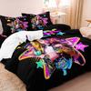 K-Pop Bedding Set Demon Hunters Themed Pink or Black Other Side Print Polyester Student Dormitory Duvet Cover Boys Girls Gift