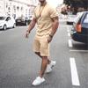 New Men's Summer Street Men's Short-sleeved Shorts Two-piece Men's Casual Sports Large Size Suit Men