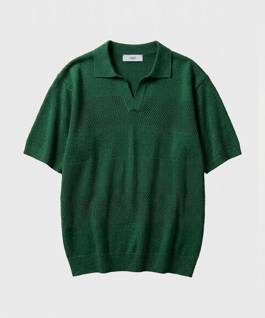 LMOOD Holiday Pk Half Knit Short Sleeve Shirt Green