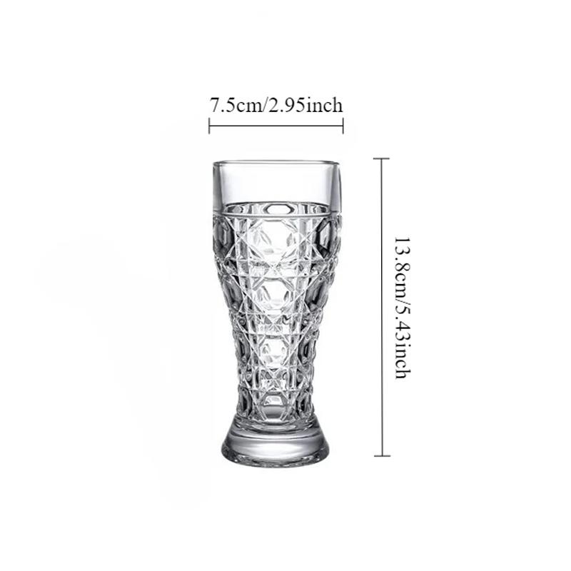 1 Pcs Thickened Engraved Glass Cups Craft Beer Cups Large-capacity Draft Beer Cups Light Luxury and Personalized Wheat Wine Cups 1pcs