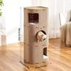 Felt Cat Tree House With Multi Layer Design And Scratching Board For Indoor Pet Use