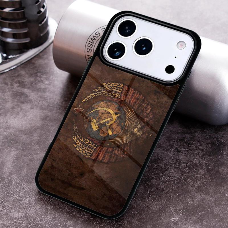 lenin Soviet Union flag Bling Cute Phone Case for iPhone 17 16 15 Pro Max Air 14 13 12 11 Plus Shockproof Capa Cover