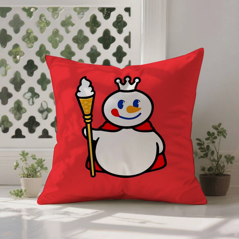 MIXUE Ice Cream & Tea Pillow Case Anti-dustmite Pillowcase Invisible zipper silky Sofa cushion cover 12x12Inch