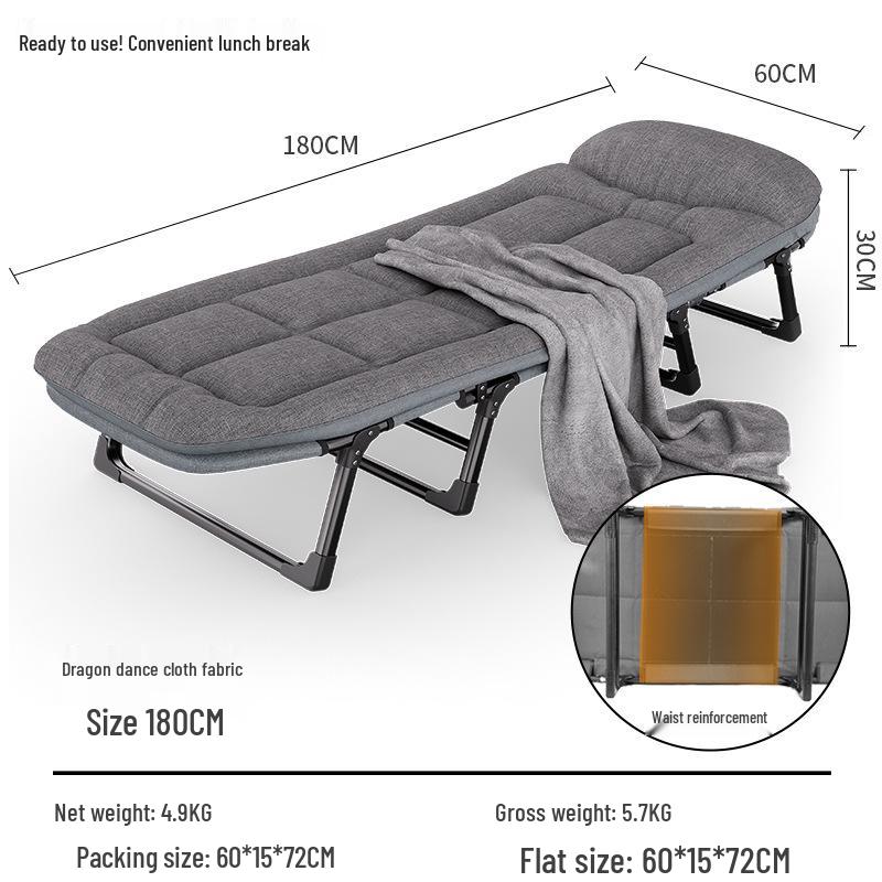 Portable Single Folding Nap Cot and Recliner for Office or Home Use