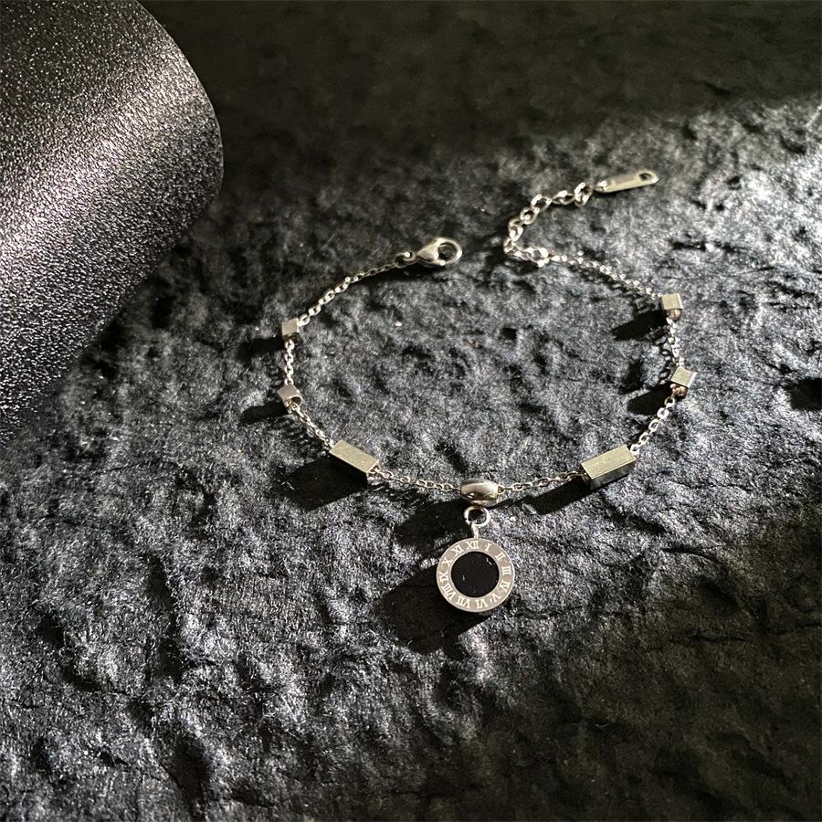 Four-leaf Clover Bracelet Titanium Steel Fashionable Roman Numeral Butterfly Bracelet
