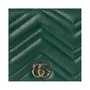 Gucci GG Marmont V Shape Quilted Double G Card Holder Napa Leather Wallet Unisex wallet Green 466492-AAFAX-3020