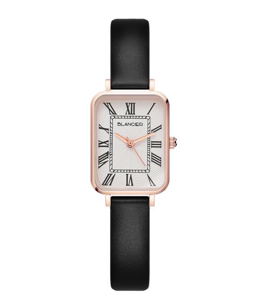 [BLANC CHER] BLANC CHER Ellure Roman Square Leather Women s Watch BW0605L-RRBK NONE