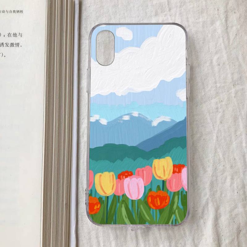 Tulip flower Phone Case for iPhone 11 12 13 Mini Pro Max 8 7 6 6S Plus X 5 S SE 2020 XR XS 10 case
