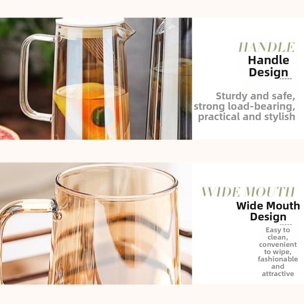 with Lid Glass Kettle Large Capacity Iced Tea Pitcher Milk Bottle Juice Kettle  Cold Beverages