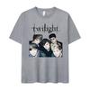 Twilight Movie Edward Cullen Pattern TShirt Mens Fashion Cotton Short Sleeve Womens Retro Classic Streetwear TShirt