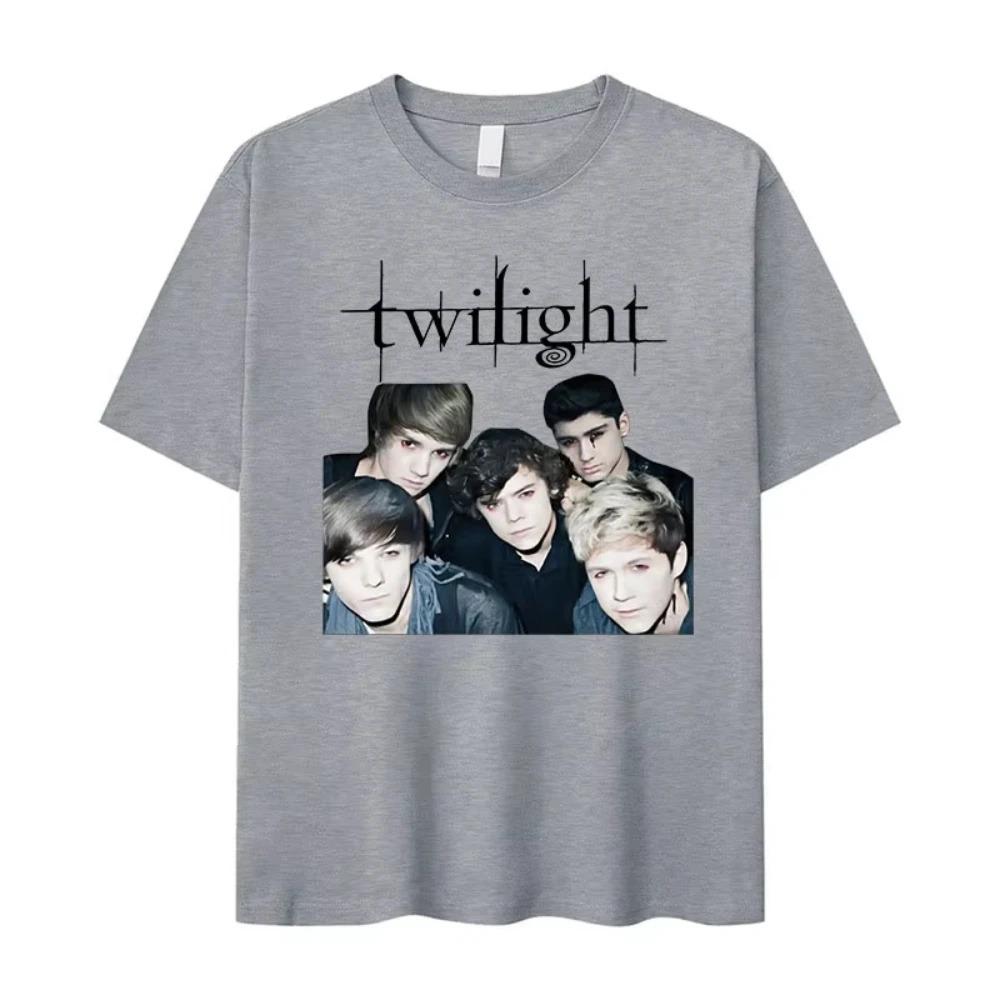 Twilight Movie Edward Cullen Pattern TShirt Mens Fashion Cotton Short Sleeve Womens Retro Classic Streetwear TShirt