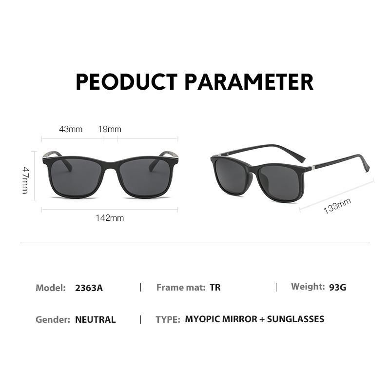Eyeglasses Frame Men Women With 5 PCS Clip On Polarized Sunglasses Spectacle Magnetic Glasses Male UV400 Eyeglasses 2263