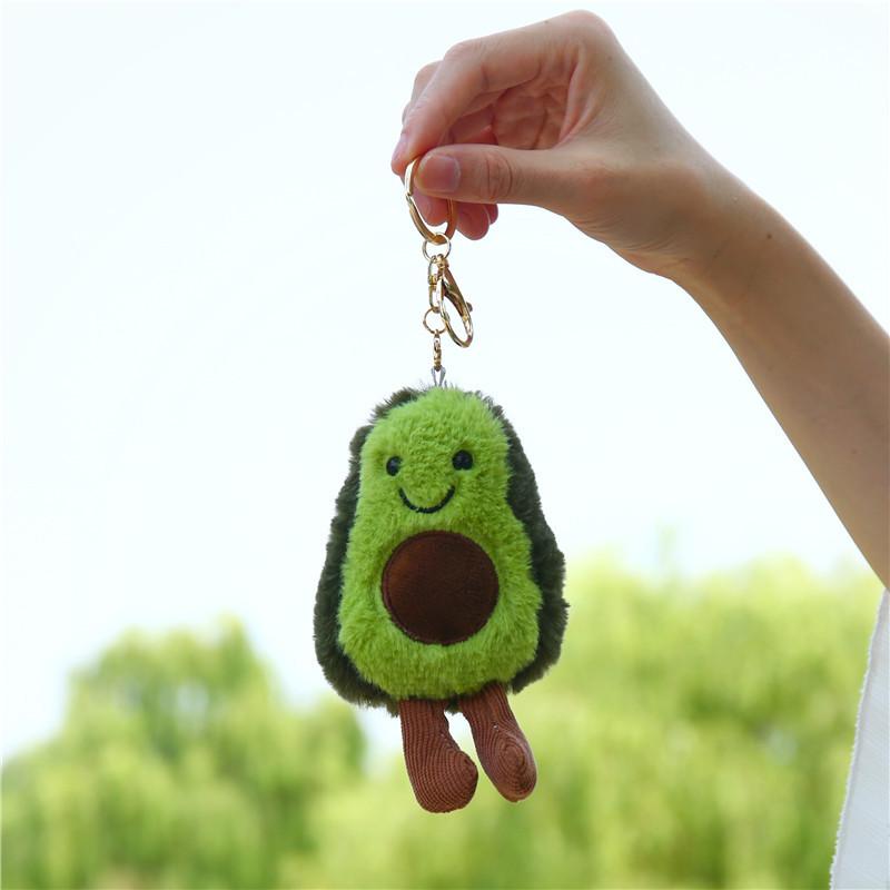 1pc Avocado Keychain Fruits Stuffed Plush Toy Filled Doll Key Ring Cushion Pillow Child Christmas Gifts Girl Kawaii Bag Pendant