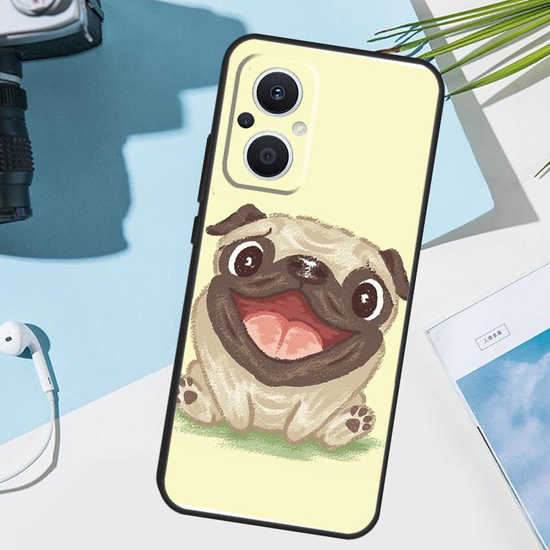 Funny Pug Dog Cover For OPPO Reno 8 7 Lite 10 11 12 13 14 Pro 11F 12F 13F 14F OPPO Find X8 X5 X9 Pro Case