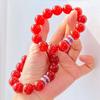 14Mm Large Particle High Quality Pigeon Blood Red Vitreous Natural Chalcedony Agate Bracelet Bracelet