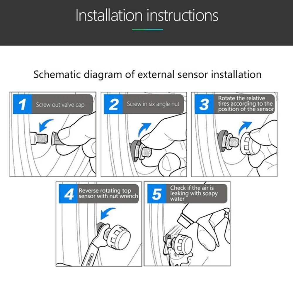 Solar/USB Powered Car Tire Pressure Monitor Wireless Tire Pressure Sensors  Truck Monitoring
