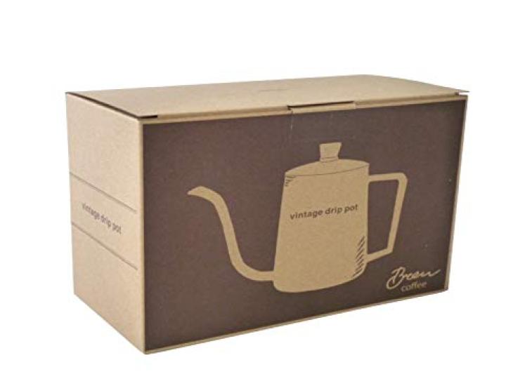 Maebata Brew Coffee Drip Pot with Stainless Antique Narrow 52306 Lid, Steel, Gold, 630ml, Mouth,
