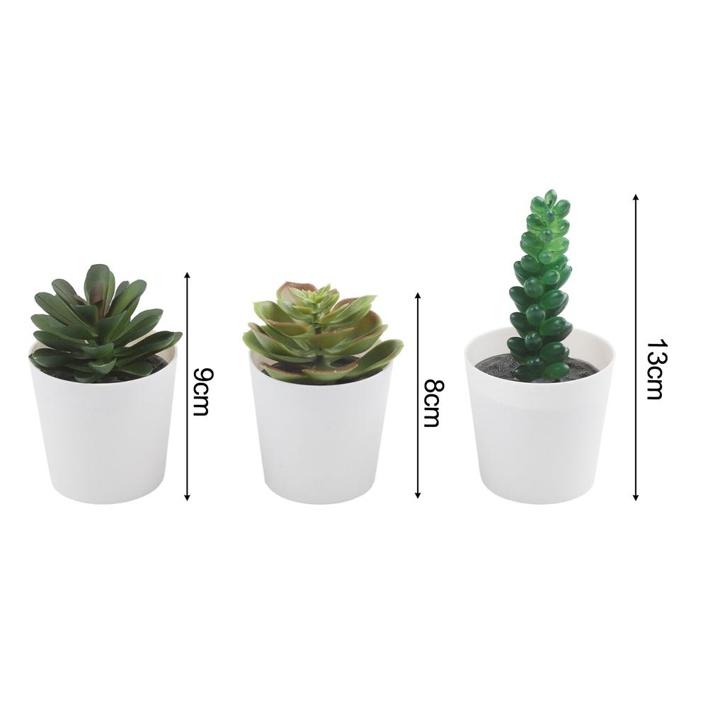3pcs Artificial Succulent Bonsai Plants Charming Desktop Simulation Succulent Plant Set Home Desk Office Wedding Table Decor