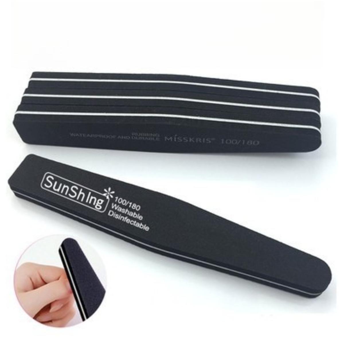 

Professional Double-sided Nail File Color Sponge Nail Polish Polishing Buffer Strip for Polishing Foot Trimming and Nail Enhancement Tools 1PCS чорний