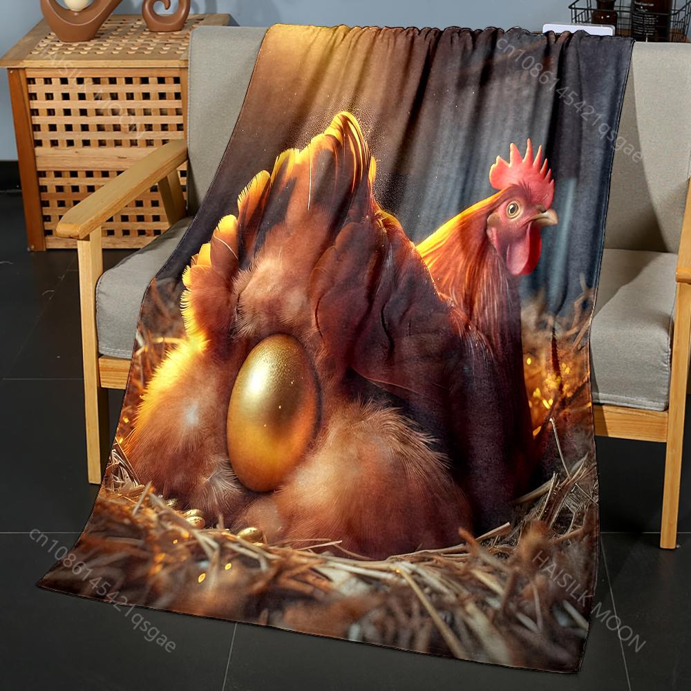 1PC The hen that lays golden eggs Blanket Warm Soft Fluffy Kids and Adult Sofa Bed Throw Blanket Suitable Home Travel Camping