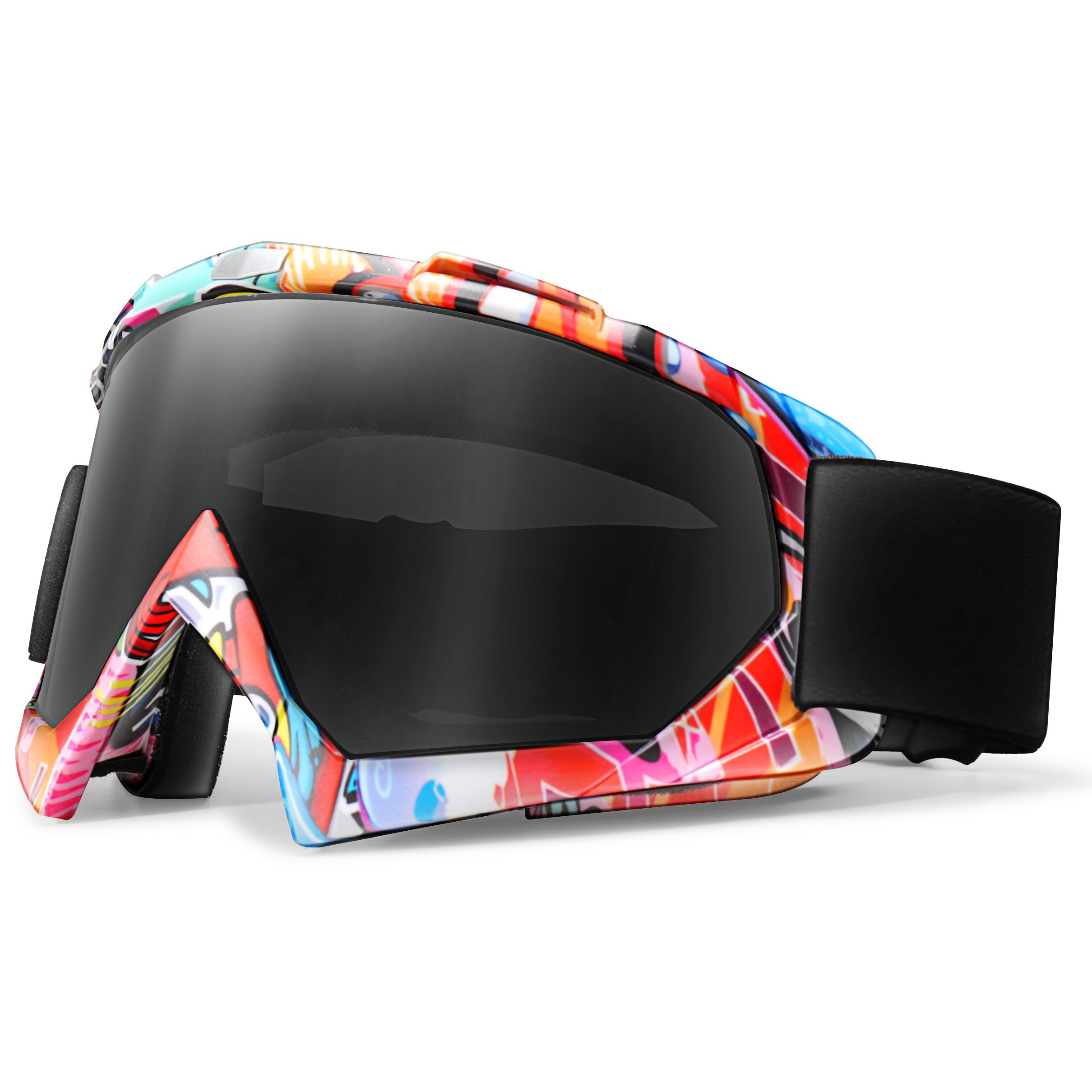 Buiten Dubbele Lagen Anti-Mist Ski Sneeuwbril Nieuwste Stijl Snowboard Bril Sneeuwscooter Bril Sport Fietsen Brillen black