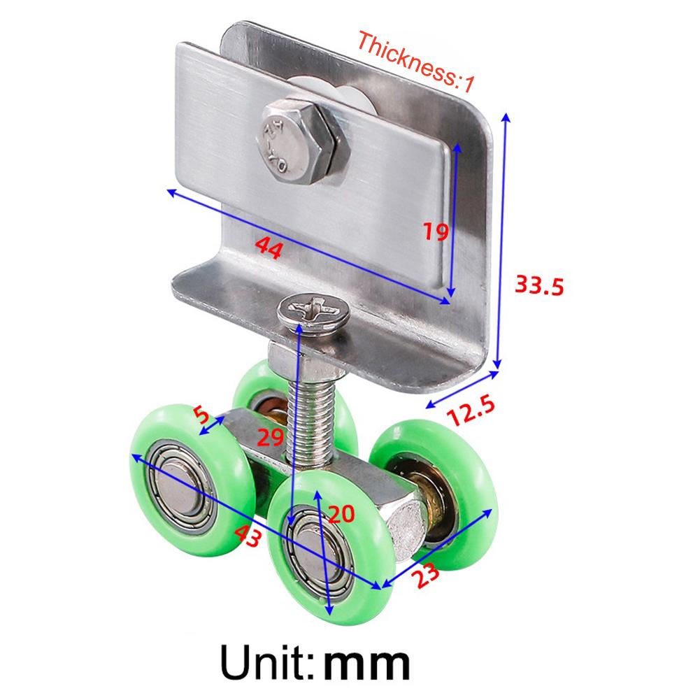 1/2/4 Stück Duschtürrolle Glas Schiebetür Umlenkrolle Hängendes Rad Vierradrolle Schiebetür Ersatzrad Beschläge