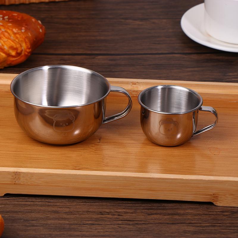 Hot 304 Stainless Steel Mini Water Cup With Handle Durable Anti Scalding Milk Coffee Mug Drinking Cup For Kids Student Drinkware