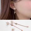 925 Silver Flower Long Earrings for Women Girls Gift Statement Jewelry Korean Earrings