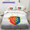 FC Basel 1893 Set cu cuvertură și fețe de pernă Decor Acasă Cadou de Ziua de Naștere (1 * husă de pilotă + 2 * fețe de pernă, fără miez)