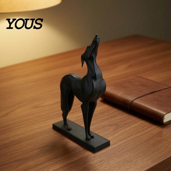 Modern Pet Decor 3D Printed Greyhound Statue, Matte Black Minimalist Dog Sculpture, Lifelike Light Luxury Home Figure, Statues for Office Decor, Gifts