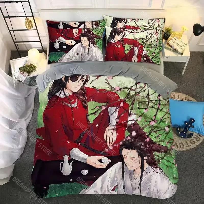 

Благословение небожителей Постельный комплект, Благословение небожителей Пододеяльник Удобная кровать Односпальная Двуспальная кровать Полный размер Аниме EU Single 90x200cm