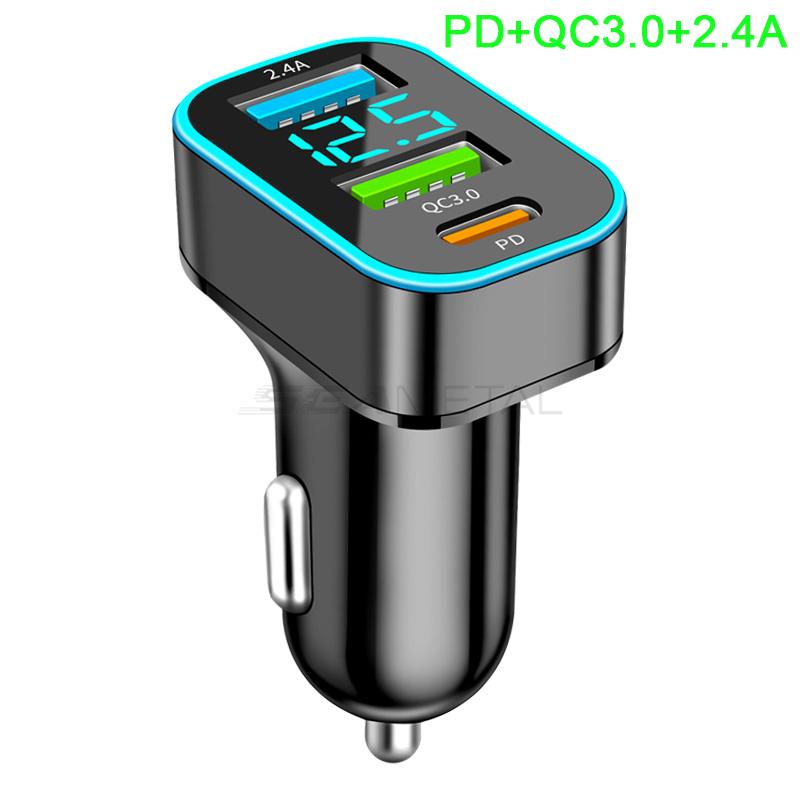 SEAMETAL Car Charger Fast Charging DC12V 24V USB Auto Charger QC3.0 PD Super Fast Charging Phone For Iphone Huawei Xiaomi OPPO
