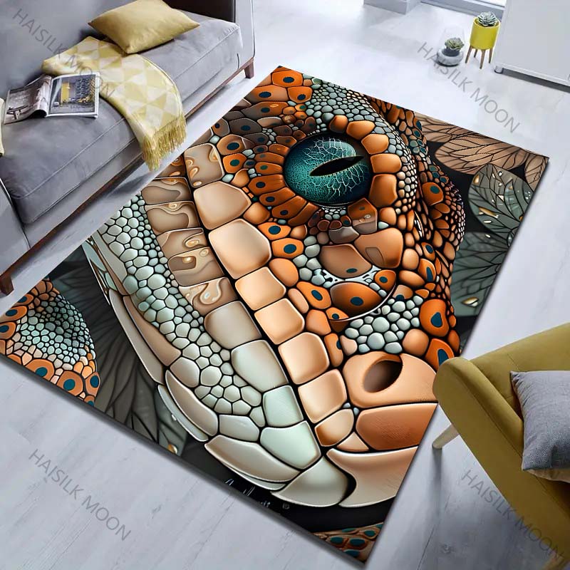 1PC Lizard eye colorful scales Pattern Rug Carpets for Bedroom Living Room Sofa Mat Creative Door Mat Cloakroom Home Decor