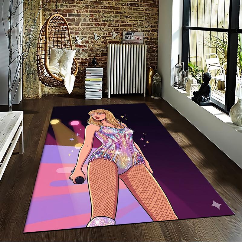Pop Star Purple Designed floor mat, suitable as a non-slip mat for the living room or bedroom sofa